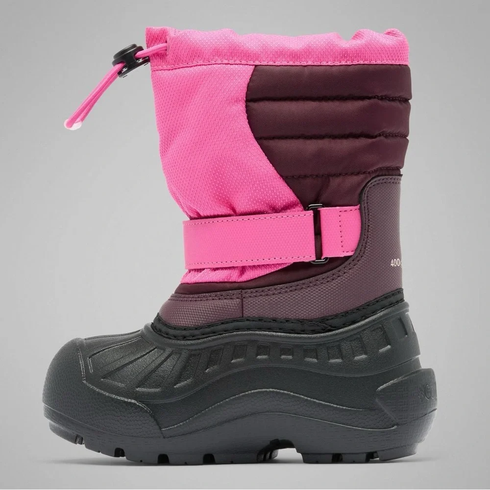 NWT Columbia Youth Powderbug Snowlite Waterproof Snow Boot, Pink Ice/Moonvista